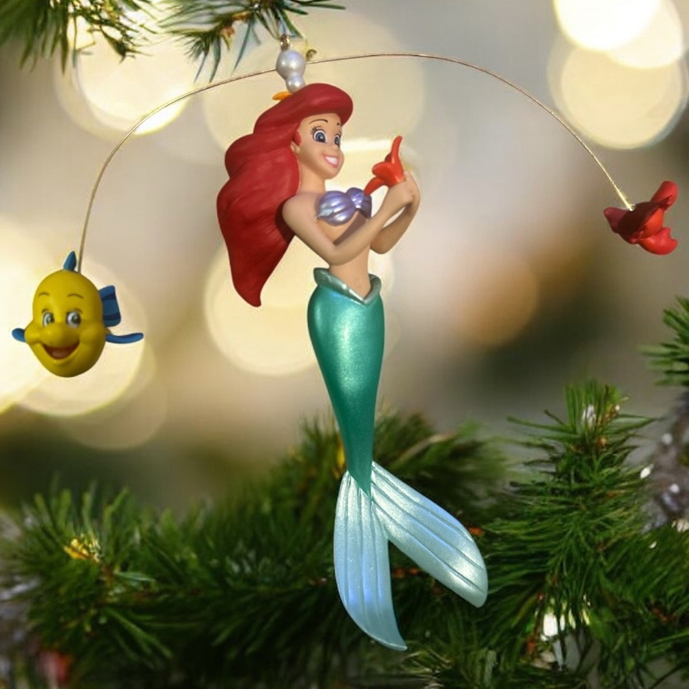 Disney Ariel and Friends Holiday Ornament - Red, Green, Yellow